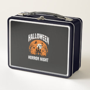Halloween Horror Night Haunted Castle Vintage Metal Lunch Box