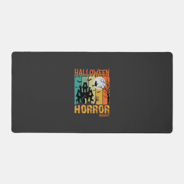 Halloween Horror Night Haunted House Vector_1 Desk Mat (Front)