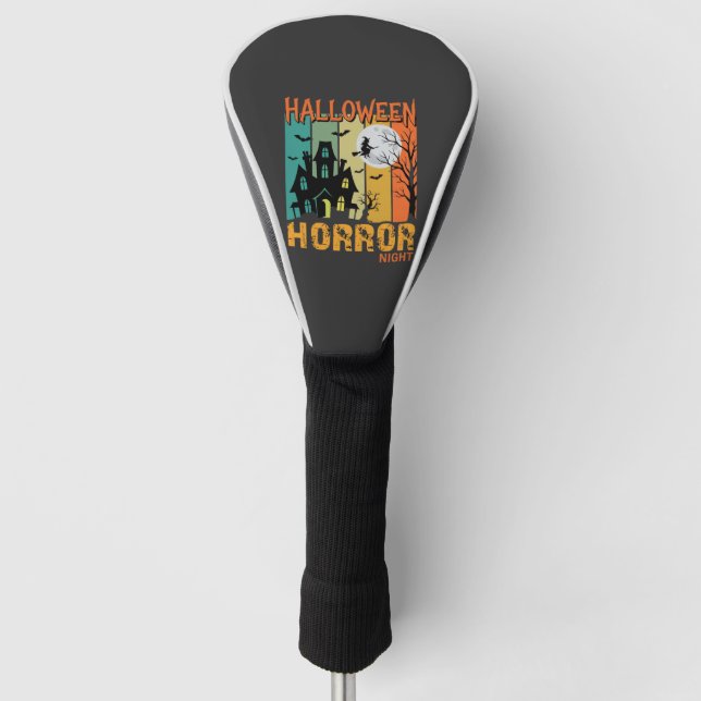 Halloween Horror Night Haunted House Vector_1 Golf Head Cover (Front)