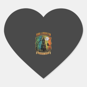 Halloween Horror Night Haunted House Witch Full Mo Heart Sticker