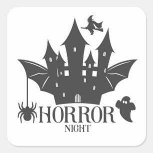 Halloween Horror Night Square Sticker