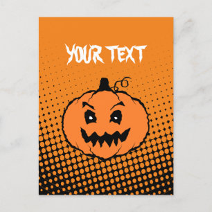 Halloween Horror Pumpkin Gradients Postcard