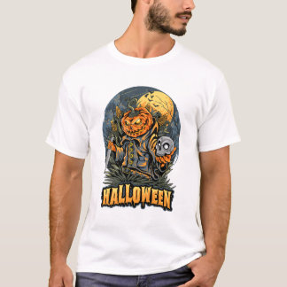 Halloween Horror Pumpkin Graphic T-Shirt