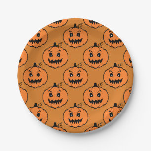 Halloween Horror Pumpkin Pattern Paper Plate