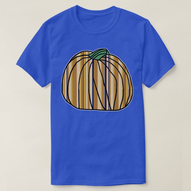 Halloween Horror Pumpkin Stone Stripes T-Shirt (Design Front)