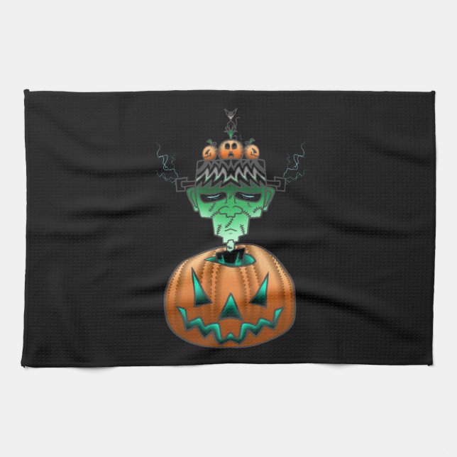 Halloween Horror Punk Zombie Kitchen Towel (Horizontal)