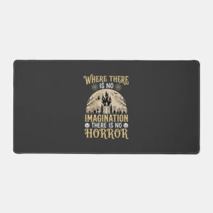 Halloween Horror Quote Haunted Castle Imagination Desk Mat