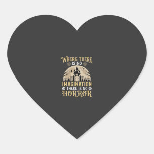 Halloween Horror Quote Haunted Castle Imagination Heart Sticker