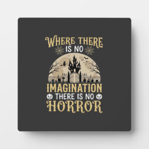 Halloween Horror Quote Haunted Castle Imagination Plaque