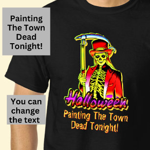 Halloween Horror Red Yellow Grim Reaper Monster    T-Shirt