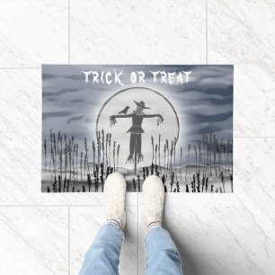 Halloween Horror Scarecrow Trick or Treat Doormat