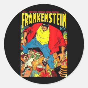 Halloween Horror Vintage Comic Book Retro Funny Classic Round Sticker