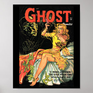 Halloween Horror Vintage Ghost Comic Book Retro Sc Poster