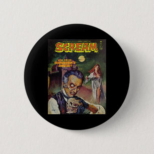 Halloween Horror Vintage Skull Monster Comic Book  2 Inch Round Button