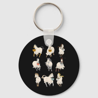 Halloween Horse Ghost Boo Pumpkin Costume For Men Keychain