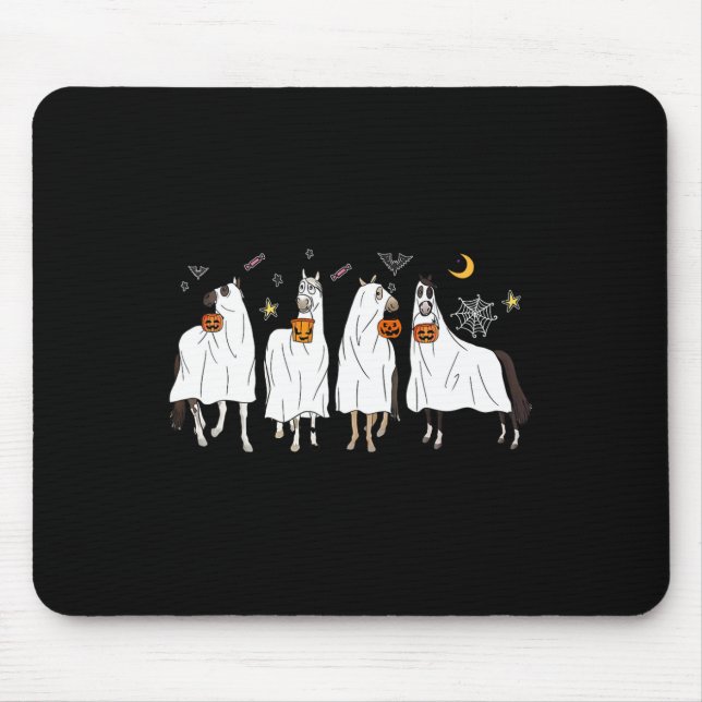 Halloween Horse Ghost Boo Pumpkin Costume For Men  Mouse Pad (Front)