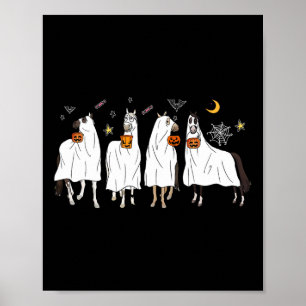 Halloween Horse Ghost Boo Pumpkin Costume For Men  Poster