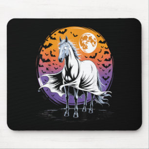 Halloween Horse Ghost Spooky Costume Mouse Pad