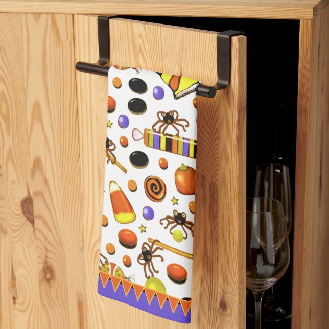 Halloween Hostess Gift Decor Kitchen Towel (Thirds Fold)