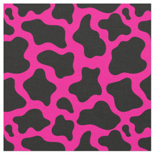 halloween hot pink cow print fabric