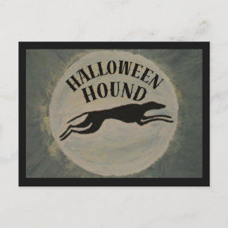 Halloween Hound in Full Moon Postcard