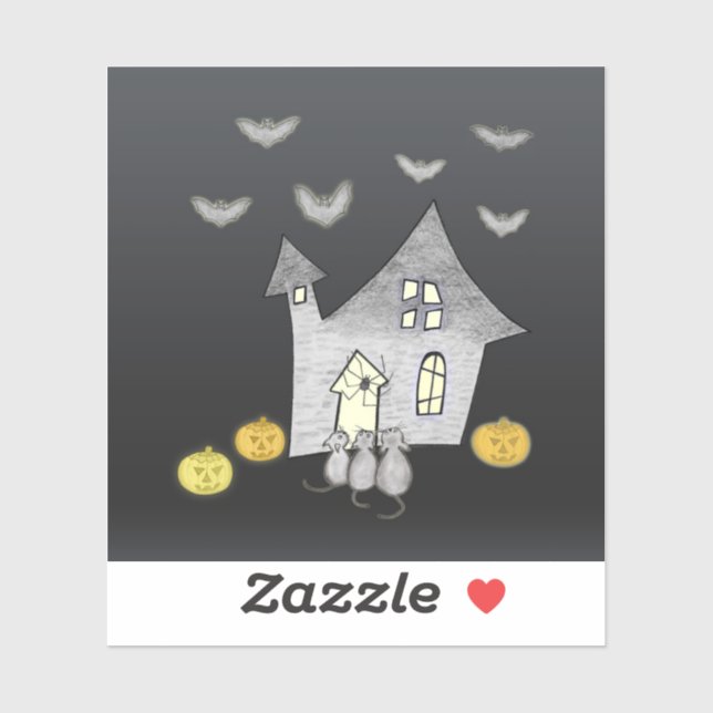 Halloween House, Black Cats, Bats, Pumpkins (Sheet)