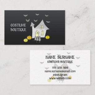Halloween House, Black Cats, Bats, Pumpkins Business Card