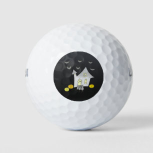 Halloween House, Black Cats, Bats, Pumpkins Golf Balls