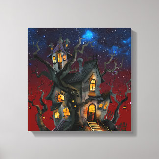 halloween house canvas print