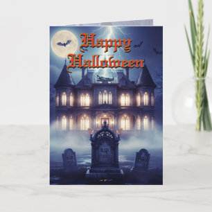 Halloween House With Frankie, Dark Blue Card