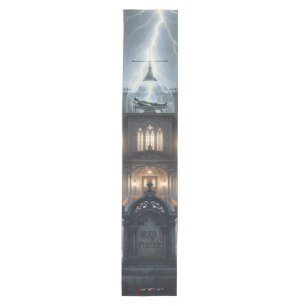 Halloween House With Frankie, Dark Grey Medium Table Runner