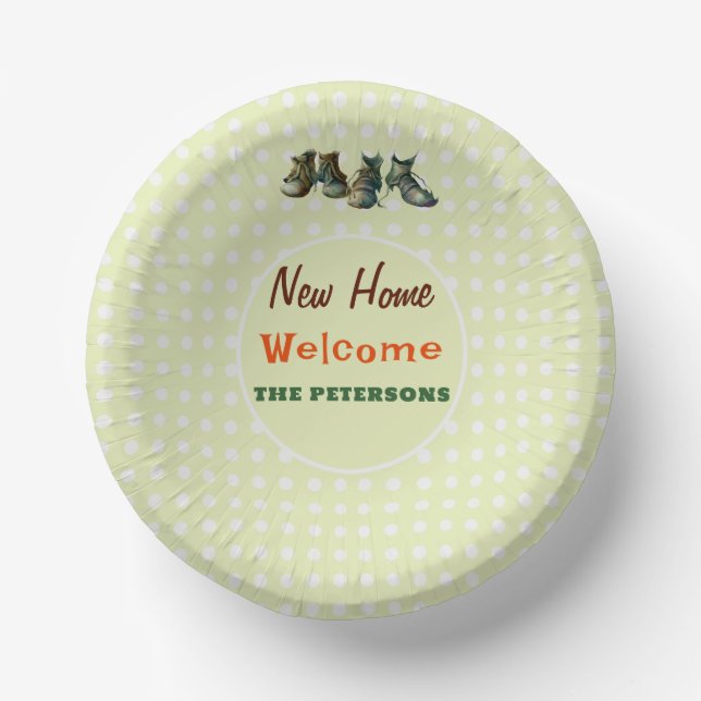 Halloween Housewarming Party Gremlin Shoes Lime Paper Plate (Front)