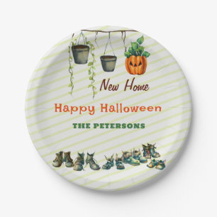 Halloween Housewarming Party Gremlin Shoes Plants Paper Plate