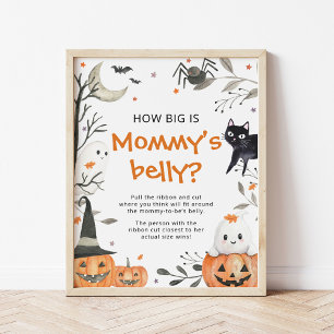 Halloween How Big Is Mommy's Belly Shower Game Poster