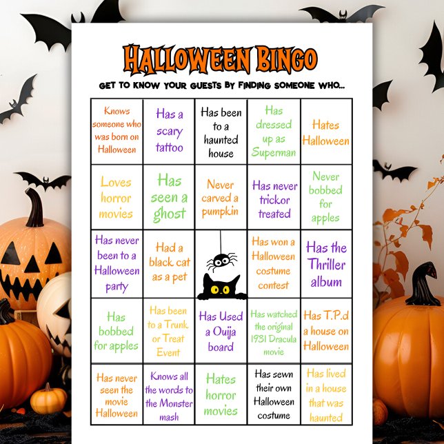 Halloween Human Bingo Ice Breaker Game Card (Halloween Human Bingo Ice Breaker Game Card)