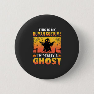 Halloween Human Costume Ghost Vintage 2 Inch Round Button