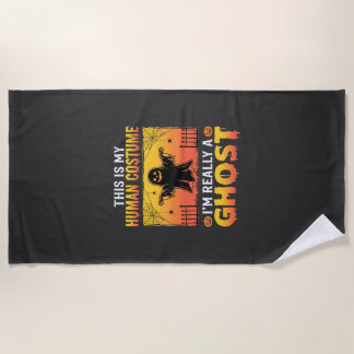 Halloween Human Costume Ghost Vintage Beach Towel