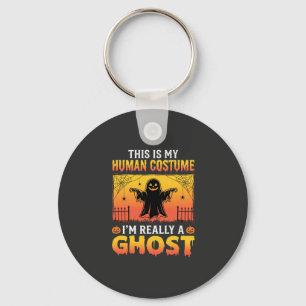 Halloween Human Costume Ghost Vintage Keychain