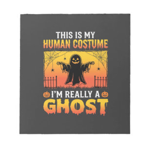 Halloween Human Costume Ghost Vintage Notepad