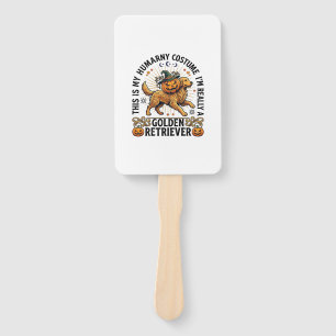 Halloween Human Costume Golden Retriever Pumpkin W Hand Fan