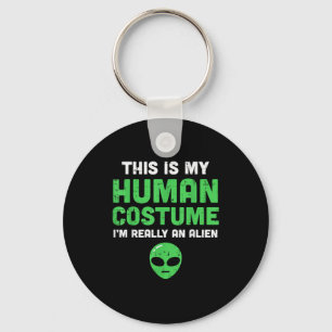 Halloween Human Costume Im Alien Funny Men Women K Keychain