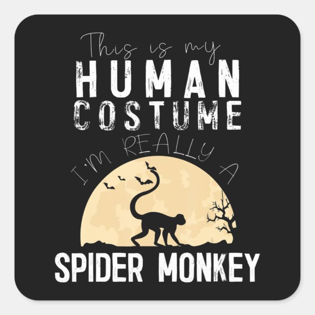 Halloween Human Spider Monkey Creepy Horror Square Sticker (Front)