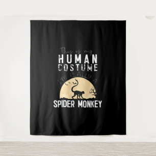 Halloween Human Spider Monkey Creepy Horror Tapestry