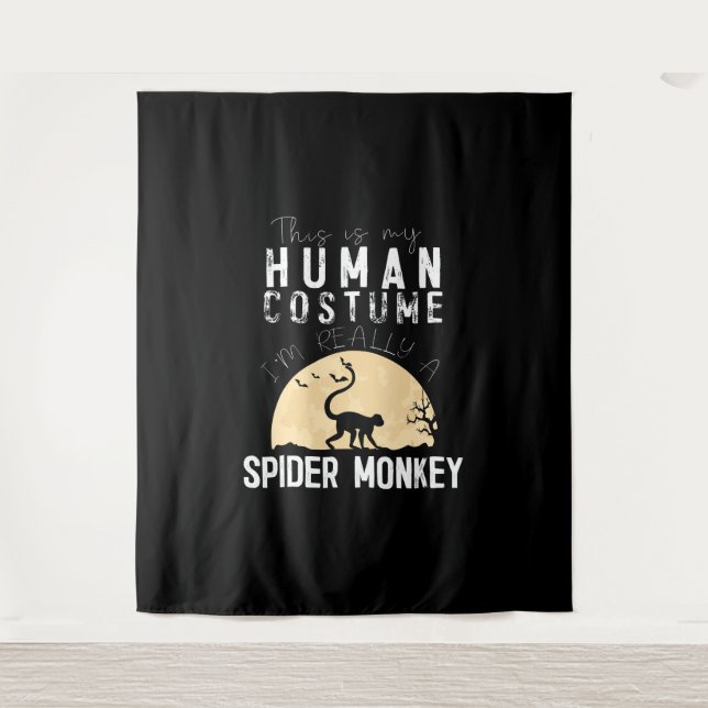 Halloween Human Spider Monkey Creepy Horror Tapestry (Front)
