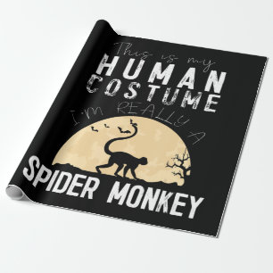 Halloween Human Spider Monkey Creepy Horror Wrapping Paper