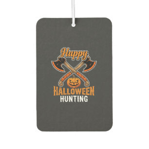 Halloween Hunting Crossed Axes Jack O Lantern Air Freshener