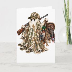 Halloween Hunting Ghost Mallard Duck Wild Turkey Card