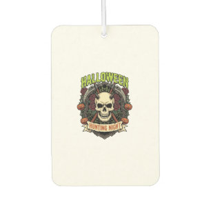Halloween Hunting Night Horned Skull Roses Pumpkin Air Freshener