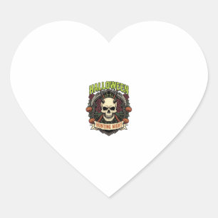 Halloween Hunting Night Horned Skull Roses Pumpkin Heart Sticker