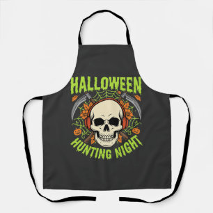 Halloween Hunting Night Skull Scythe Vector Design Apron